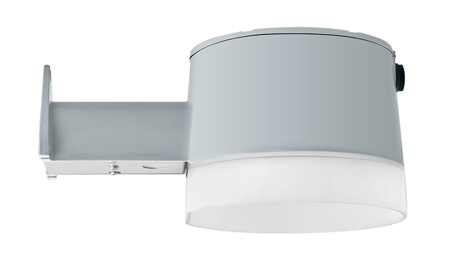 RAB Lighting 26W LED Yard/Area Light with Photocell, 4000K, Arm Mount, Silver Gray, YBLED26N/ARM/PCT