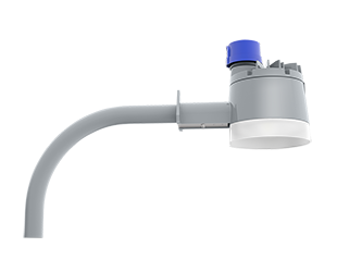 RAB Lighting YardBlaster LED Area Light, 60W, 4000K, Arm Mount, Photocell, Silver Gray, YBLED60N/ARM/PCT