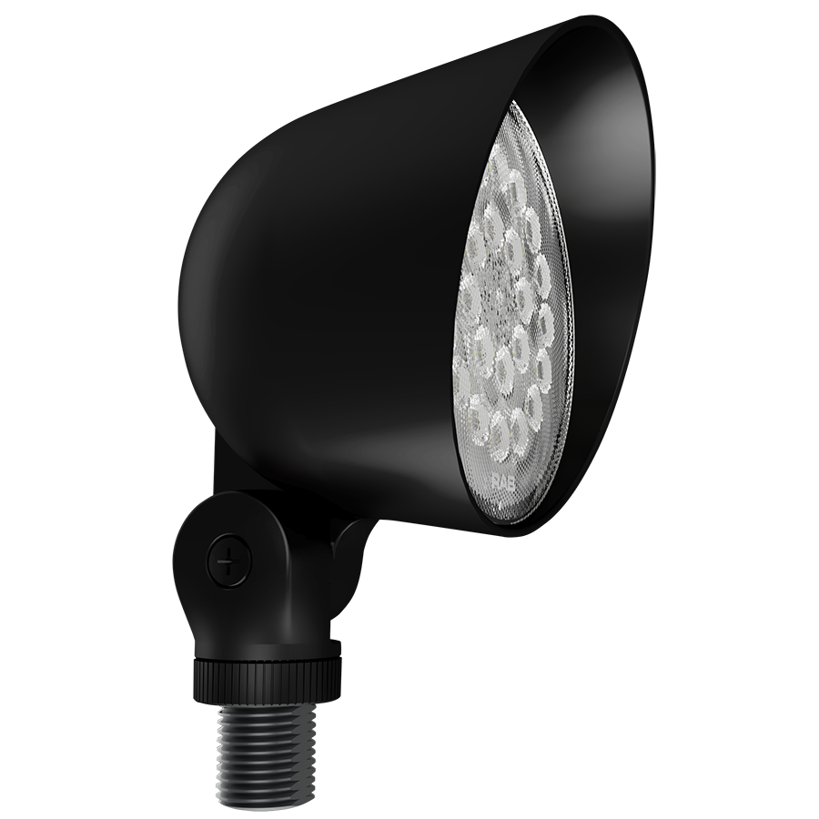 RAB Lighting Landscape Field Adjustable, 8/5/4/2/1W, CCT Selectable, 120V, Knuckle, Black, LF17B