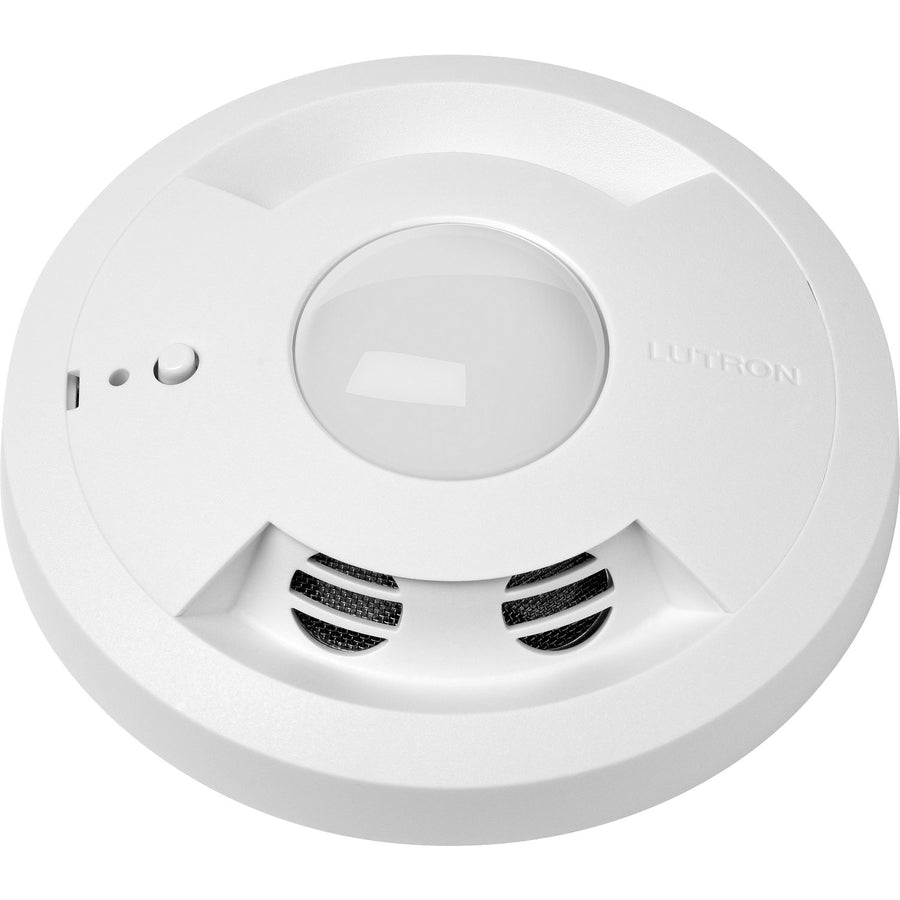 Lutron ULOS2-CDT-WH LOS2 dual technology ceiling occupancy sensor, white, high angle view