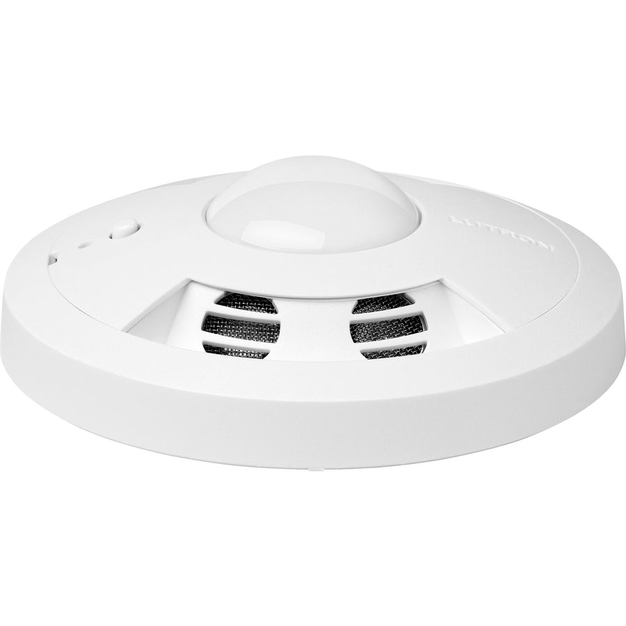 Lutron ULOS2-CDT-WH LOS2 dual technology ceiling occupancy sensor, white, low angle view