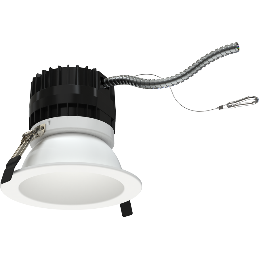 RAB Lighting ND22 6" Modular Downlight, 30W, CCT Selectable, Beam Angle Adjustable, White Round, ND22-30-6HRW