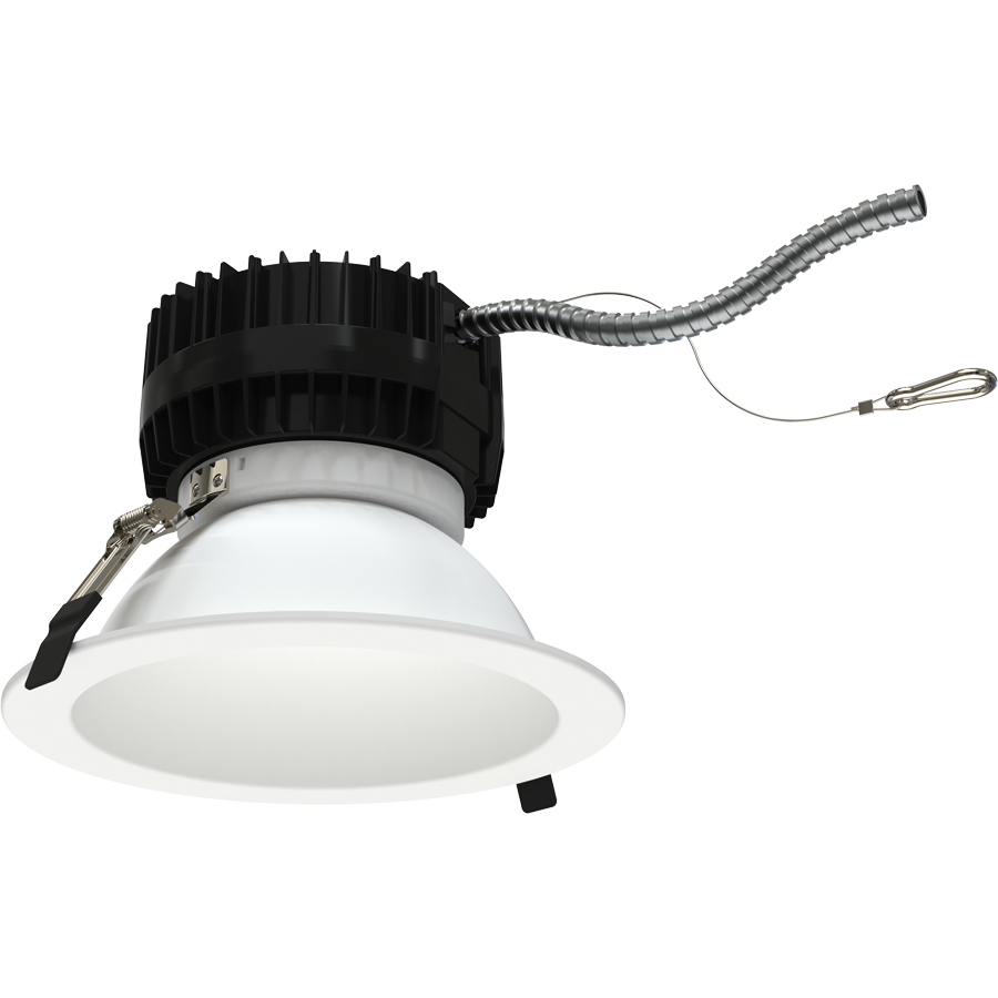 RAB Lighting ND22 Modular Downlight, 50/40/30W, CCT Selectable, 8 In., White Round, ND22-50-8RW