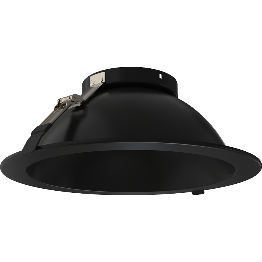 RAB Lighting ND22 10 In. Round Trim, Black Cone, Black Flange, ND22T-10RB