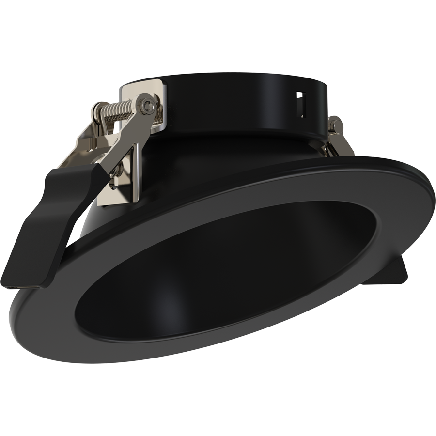 RAB Lighting ND22 3 In. Wall Wash Trim, Black Cone, Black Flange, ND22T-3RB-WW