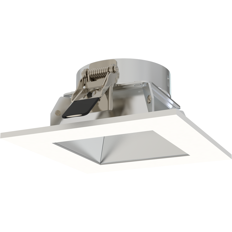 RAB Lighting ND22 3 In. Square Trim, Haze, White Flange, ND22T-3SHW