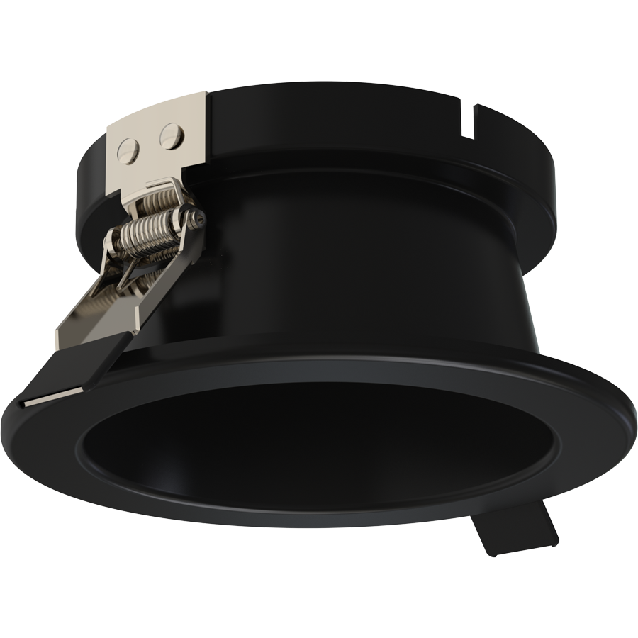 RAB Lighting ND22 4 In. Round Trim, Black Cone, Black Flange, ND22T-4HRB