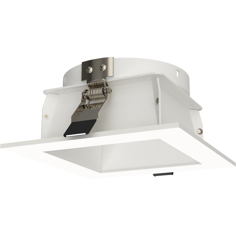 RAB Lighting ND22 4 In. Square Trim, White Cone, White Flange, ND22T-4HSW
