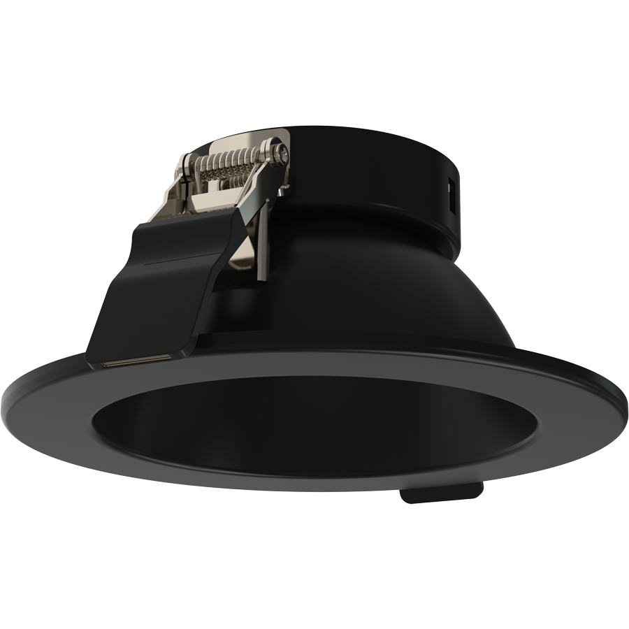 RAB Lighting ND22 4 In. Round Trim, Black Cone, Black Flange, ND22T-4RB
