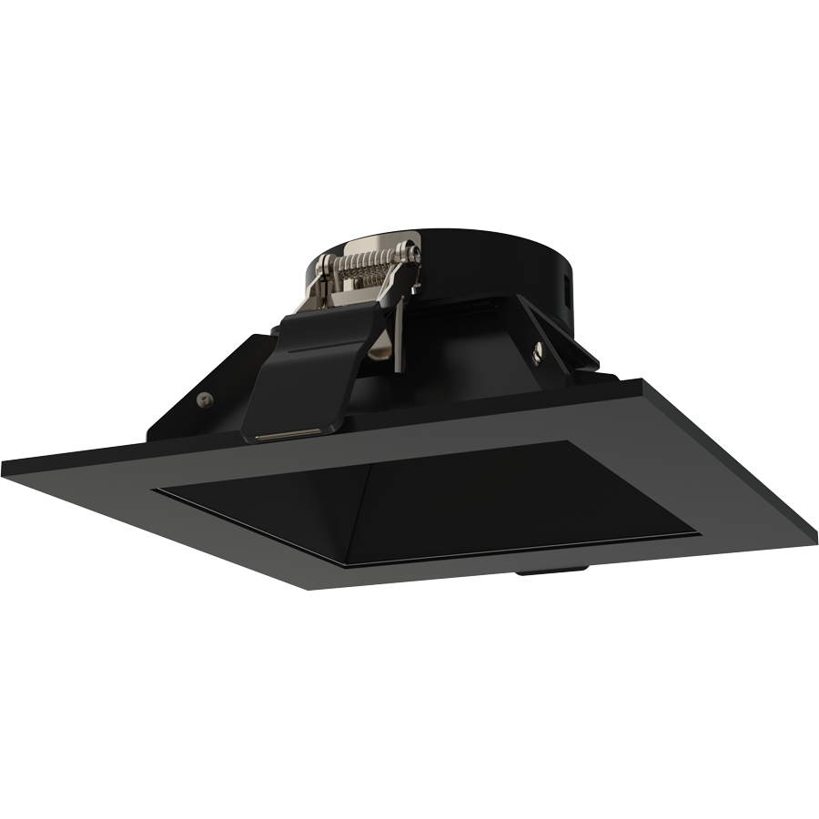 RAB Lighting ND22 4 In. Square Trim, Black Cone, Black Flange, ND22T-4SB