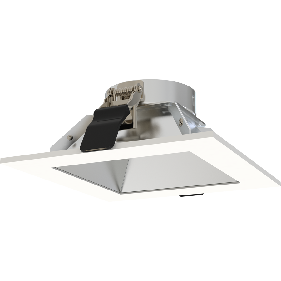 RAB Lighting ND22 4 In. Square Trim, Haze Cone, White Flange, ND22T-4SHW