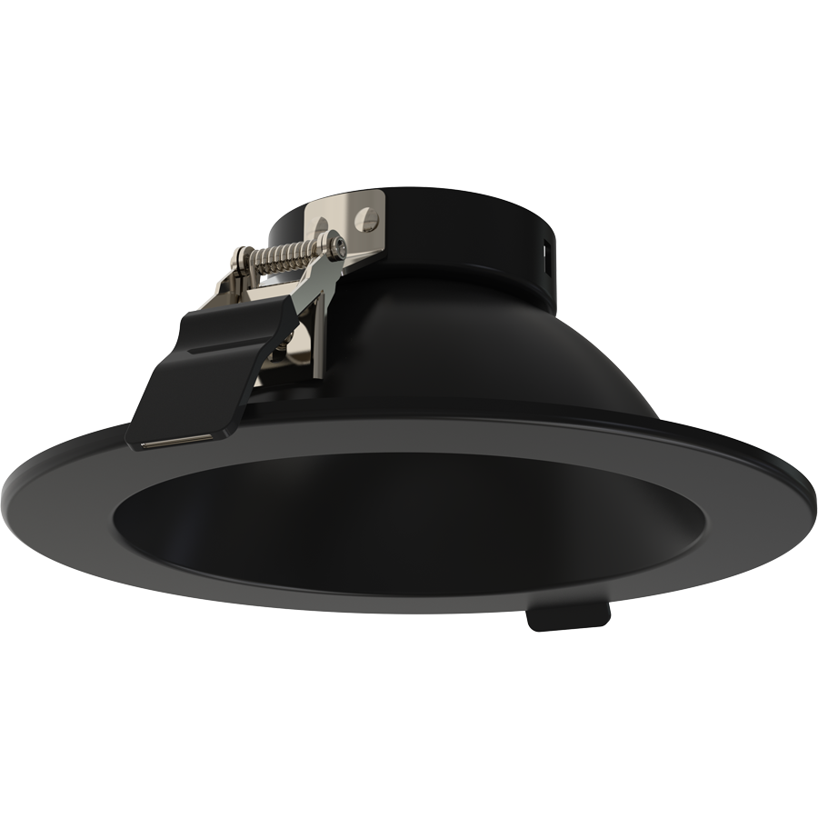 RAB Lighting ND22 6 In. Round Trim, Black Cone, Black Flange, ND22T-6RB