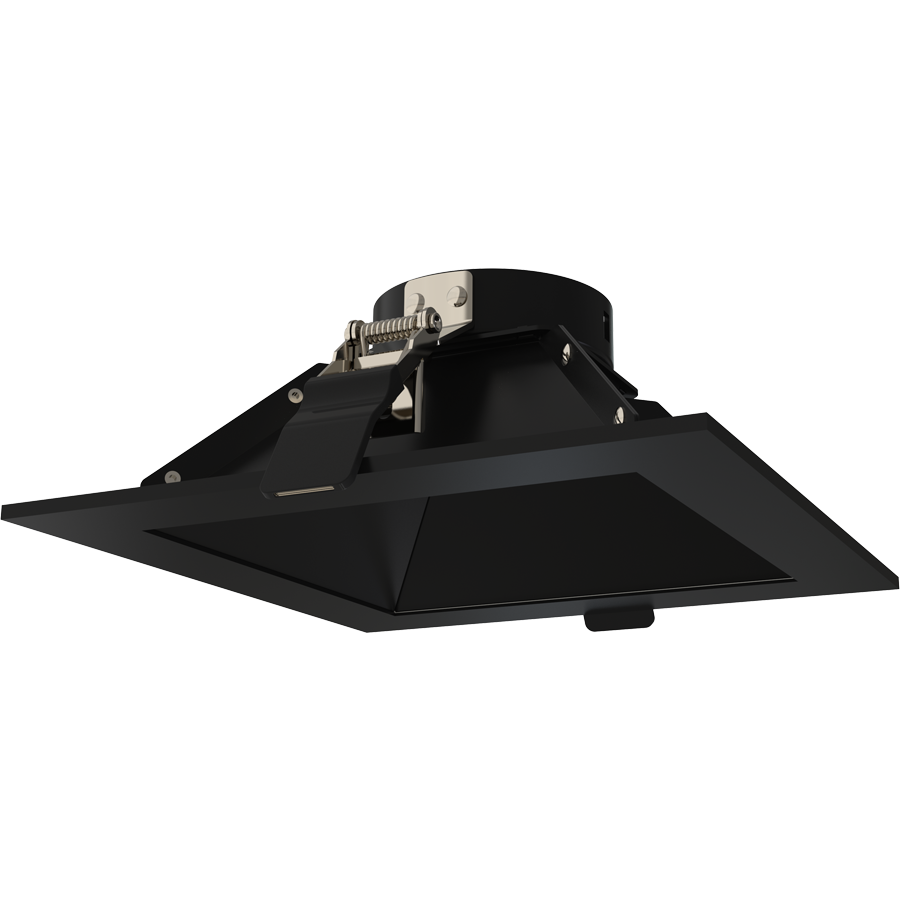RAB Lighting ND22 6 In. Square Trim, Black Cone, Black Flange, ND22T-6SB