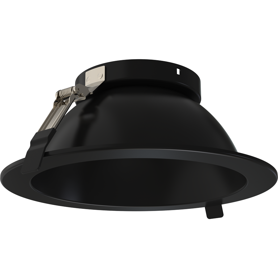 RAB Lighting ND22 8 In. Round Trim, Black Cone, Black Flange, ND22T-8RB