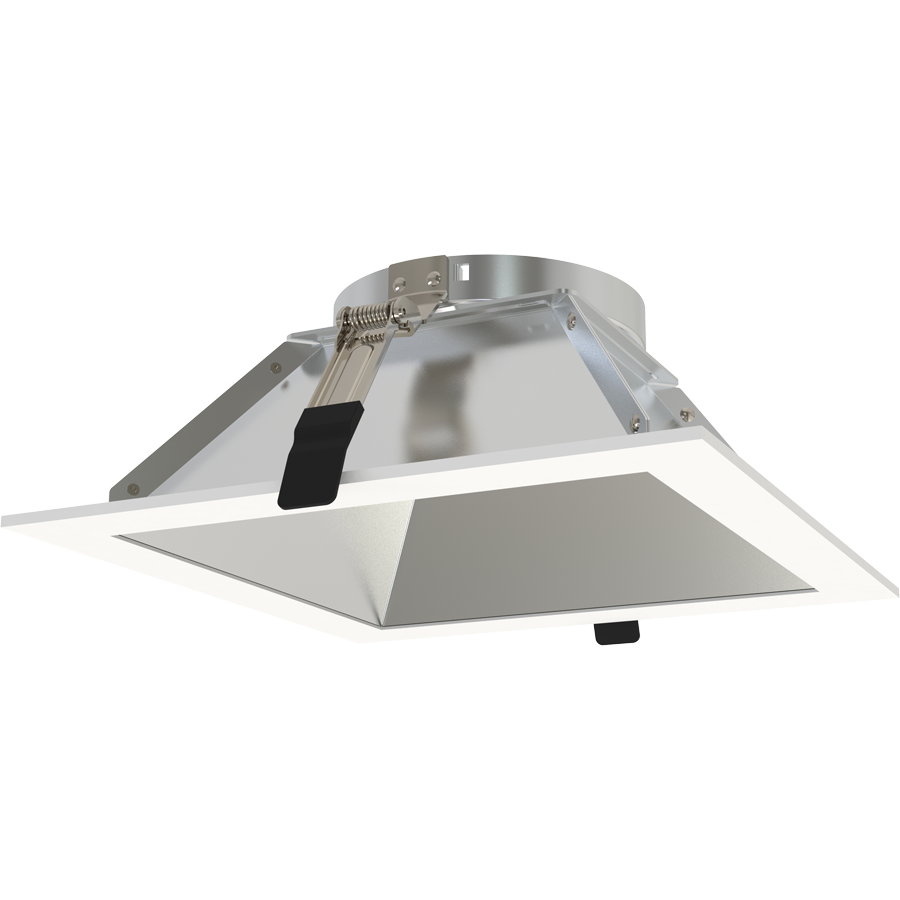 RAB Lighting ND22T 8 In. Square Trim, Haze Cone, White Flange, ND22T-8SHW