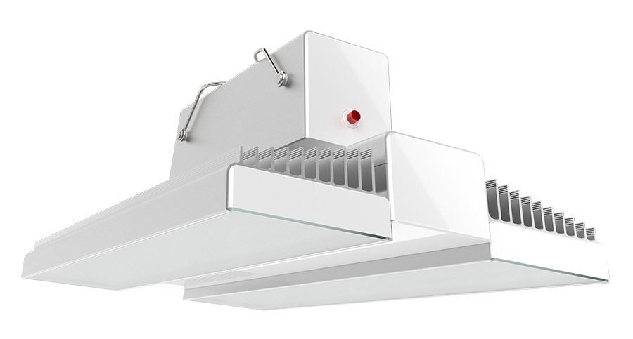 RAB Lighting RAIL150 High Bay, 150W, 5000K, 120-277V, LightCloud Controller, Battery Backup, White/Aluminum, RAIL150/LC/E