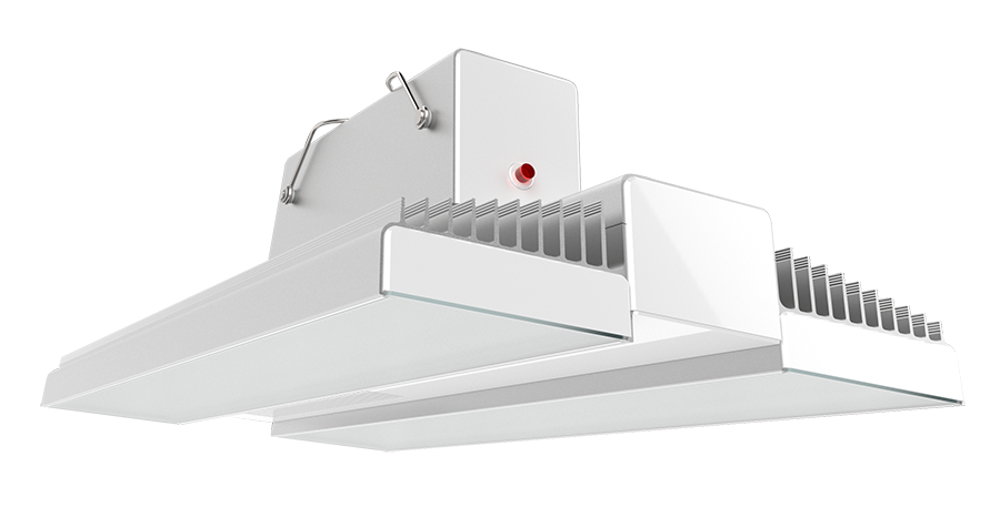 RAB Lighting RAIL High Bay Light, 175W, 5000K, 120-277V, LightCloud Controls, Battery Backup, White/Aluminum, RAIL175/LC/E