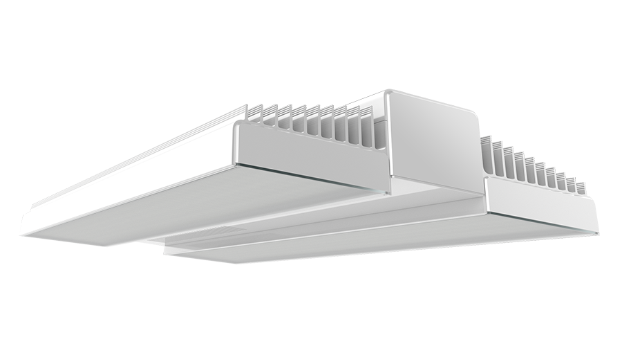 RAB Lighting RAIL High Bay Light, 175W, 4000K, 120-277V, Bilevel Dimming, White/Aluminum, RAIL175N/MVS