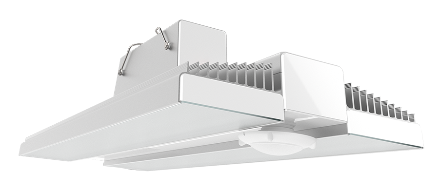 RAB Lighting RAIL 225W, 5000K, PIR Sensor, Battery Backup, 120-277V, White/Aluminum, RAIL225/PIR/E