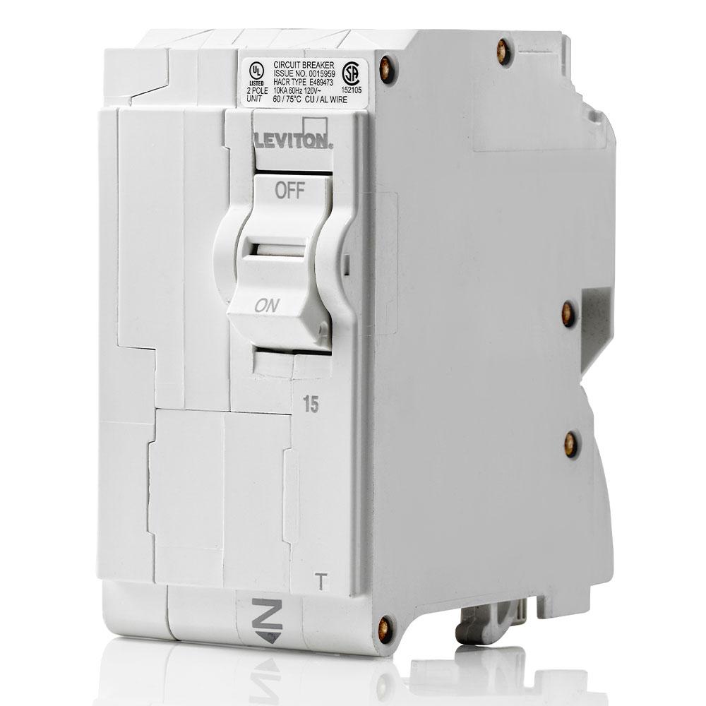 Leviton LB215-T TM BRANCH CIRCUIT BREAKER STANDARD 2-POLE 20A 120/240V. 10KA INTERRUPT RATING.