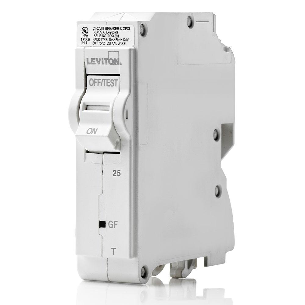 Leviton LB125-GFT TM BRANCH CIRCUIT BREAKER GFCI 1-POLE 25A 120V. 10KA INTERRUPT RATING.