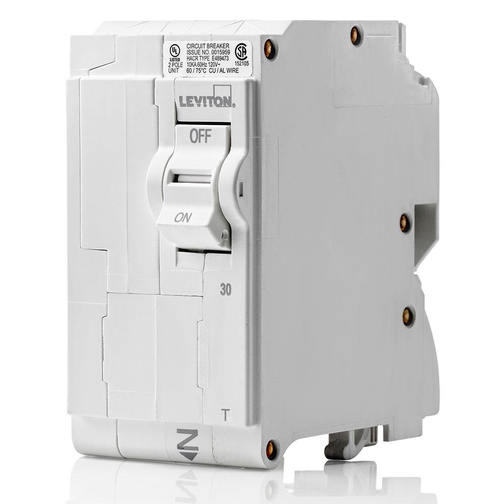 Leviton LB230-T TM BRANCH CIRCUIT BREAKER STANDARD 2-POLE 35A 120/240V. 10KA INTERRUPT RATING.