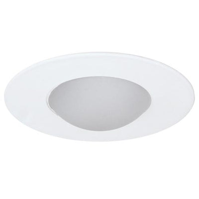 Elco Lighting 4" Shower Trim, Round Drop Frosted Lens, White, EL1416W