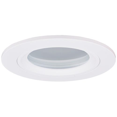 Elco Lighting 3" Die-Cast Shower Trim, Frosted Glass Lens, White, EL2612W