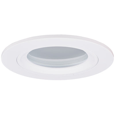 Elco Lighting 3" Die-Cast Shower Trim, Frosted Glass Lens, White, EL2612W