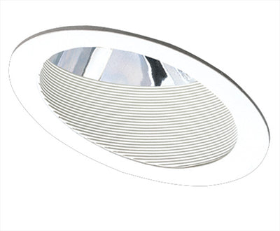 Elco Lighting 6" Sloped Adjustable Baffle with Reflector Trim, 75W Max, 30° Adjustment, White, EL601W