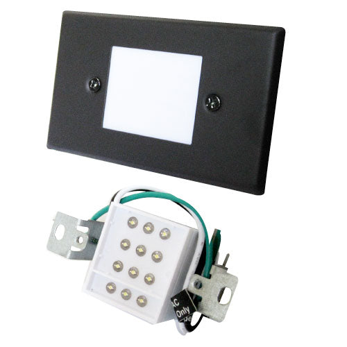 Elco Lighting Mini Moa LED Step Light, 0.8W, 3000K, CRI90, Frosted Acrylic Lens, Black, ELST66B