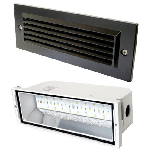 Elco Lighting LED Brick Light, 5.4W, 3000K, CRI90, Angled Louver, White, ELST81W