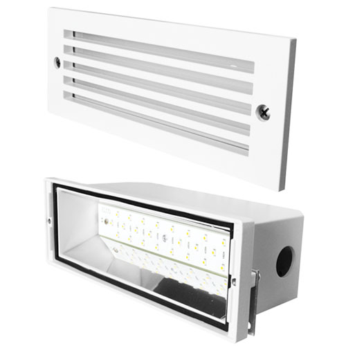 Elco Lighting Trogon LED Brick Light, 5.4W, 3000K, CRI90, Grill Faceplate, White, ELST82W