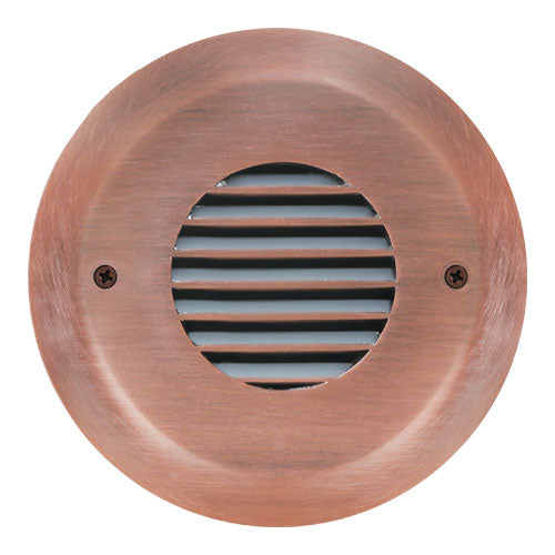 Elco Lighting Ibis Round LED Step Light with Louver Faceplate, 3W, 3000K, 120V, Copper, ELST8730CP