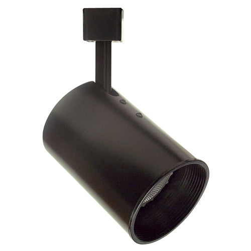 Elco Lighting PAR 20 Flat Back Cylinder Track Fixture, 50W, 120V, TRIAC/ELV Dimmable, Baffle, Black, ET634B