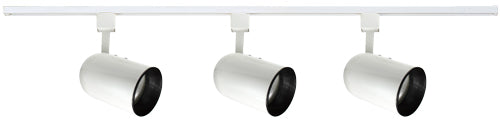 Elco Lighting Builder's Track Kit with 3 ET639 Fixtures, 75W, 120V, TRIAC/ELV Dimmable, White, ET667W