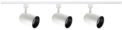 Elco Lighting Builder's Track Kit with 3 ET639 Fixtures, 75W, 120V, TRIAC/ELV Dimmable, White, ET667W