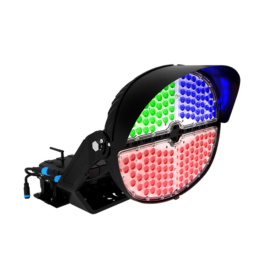 RAB Lighting SPORTLIGHT P1 RGB, 480W, 120-277V, 4Hx4V, Black, P1RGB