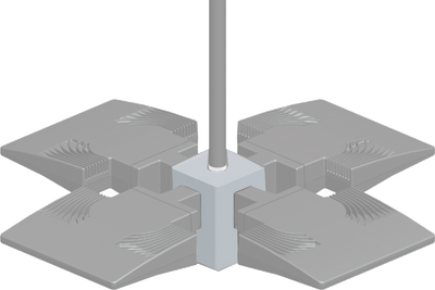 RAB Lighting 4-Light 3/4" NPS LED Pendant Adapter Ceiling Mount, White, PAD4W-3/4