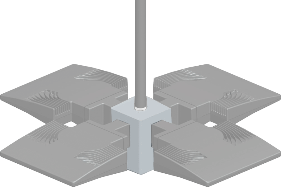 RAB Lighting 4-Light 3/4" NPS LED Pendant Adapter Ceiling Mount, White, PAD4W-3/4