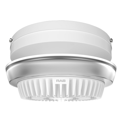 RAB Lighting PARK34 Field-Adjustable LED Garage Light, Battery Backup, 50 | 60 | 70W, CCT Selectable, 6,783 thru 9,088 Lumens, 120-277V, White, PARK34-70W-E
