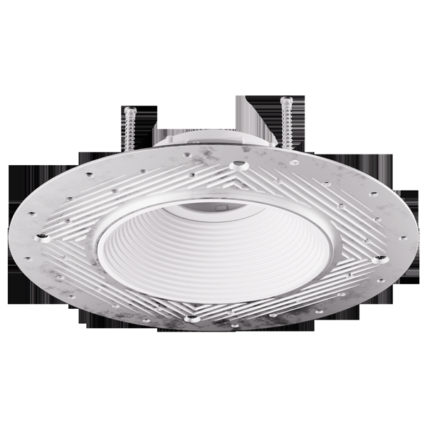 Elco Lighting Koto 4" Trimless Baffle, Smooth Reflector, Spackle Frame, Damp Location, Black, ELK434B
