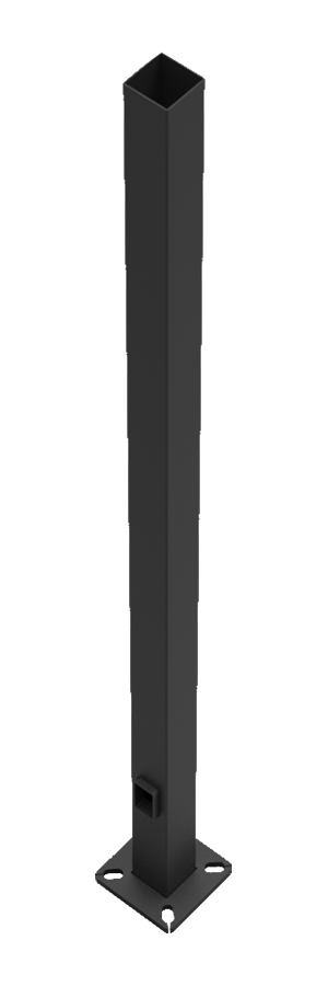 RAB Lighting Lighting 10' Steel Pole, Square, Pre-Drilled Top, 4" Shaft Size, 11 Gauge, Bronze, PS4-11-10D2