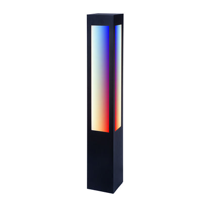 Westgate Mfg Smart Square Bollard, 40 In., 34W, RGBW, App Control, Black, BOL-602-40-S-RGBW-BK