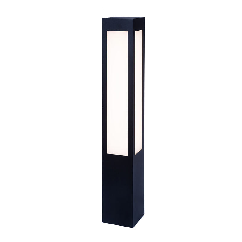 Westgate Mfg Square Bollard, 40 In., 10/18/25W, CCT Selectable, CRI80, Black, BOL-602-40-S-MCTP-BK