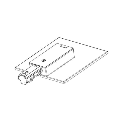 Westgate Mfg 3-Wire Track J-Box End Feed Kit, White, TR-JBEF-WH