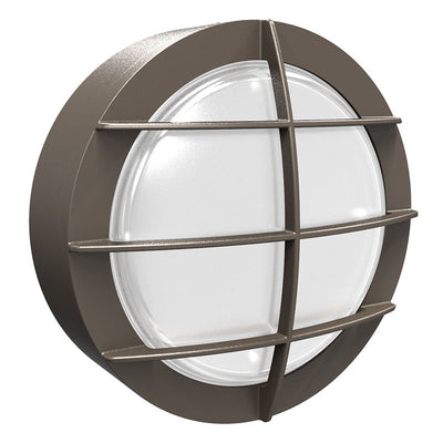 Westgate Mfg Round Flat Bulkhead, 9/12/15W, CCT Selectable, 0-10V Dimmable, Bronze, BKRF-15W-MCTP-BR-P