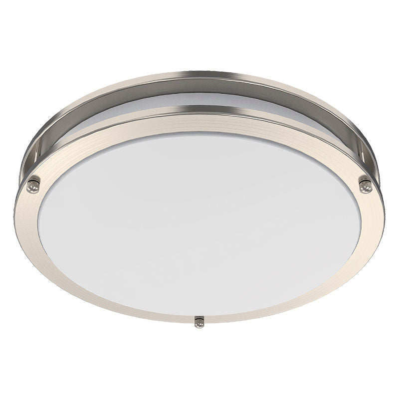 Westgate Mfg 12 In. Slim Double-Ring Flush Mount, 20W, CCT Selectable, CRI80, TRIAC Dimming, White, FDLS-12-MCT5