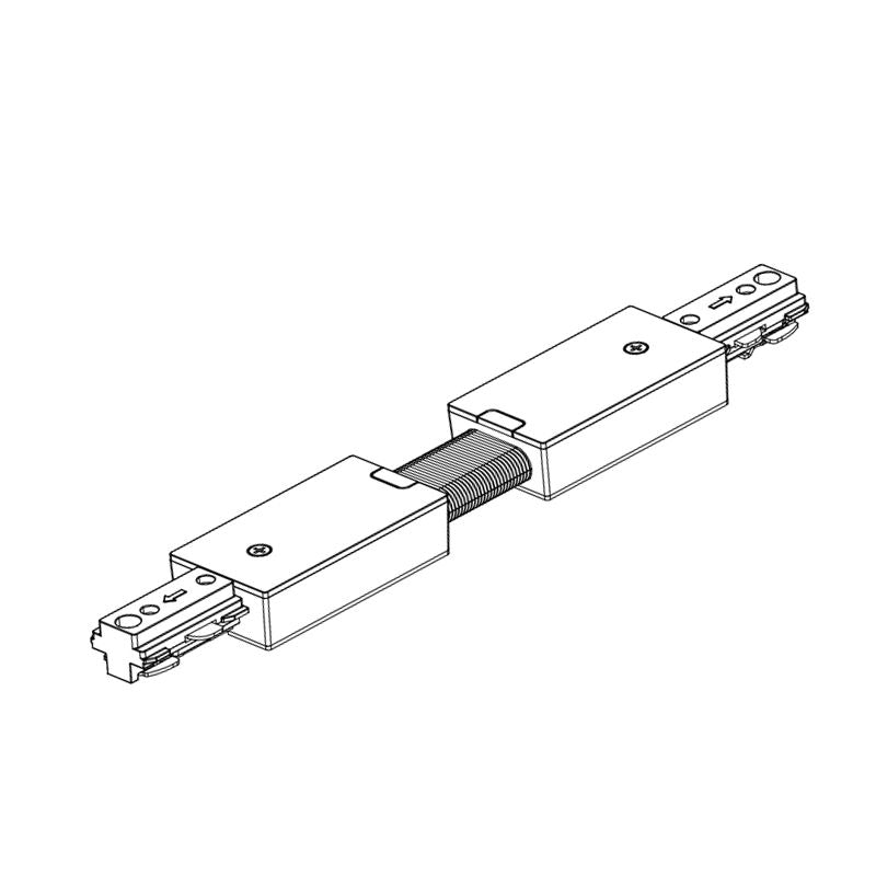 Westgate Mfg 3-Wire Track Flex Connector, Black, TR-FLEXC-BK