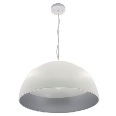 Westgate Mfg Modern Dome Pendant, 25W, CCT Selectable, TRIAC, 12 In., White with Silver Interior, LCFD-MCT5-WS